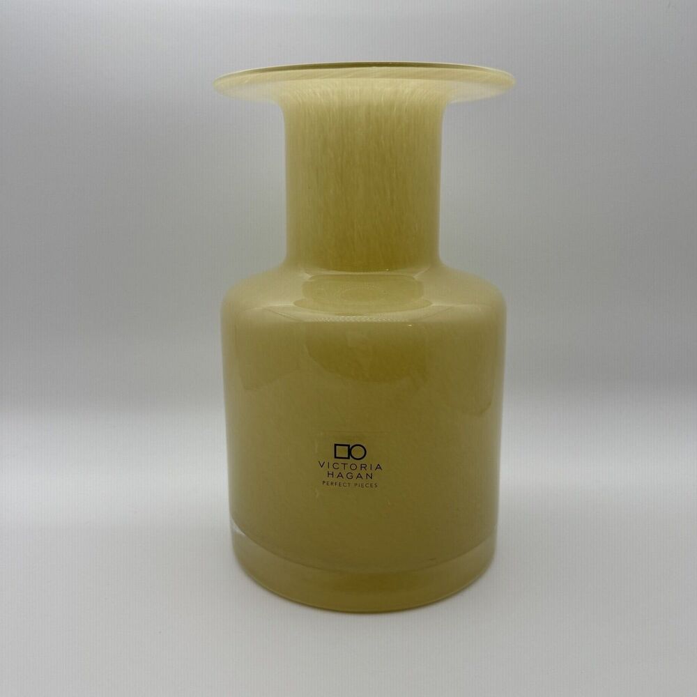 Victoria Hagan Perfect Pieces Magnolia Glass Vase Yellow 8.5" Modern 2006